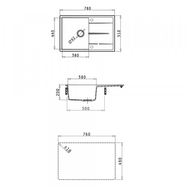 Кухонная мойка ABBER Quarz AQ2904B черная