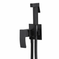 Смеситель ABBER Wasserfall AF8625B с гигиеническим душем, черный матовый Смеситель ABBER Wasserfall AF8625B с гигиеническим душем, черный матовый