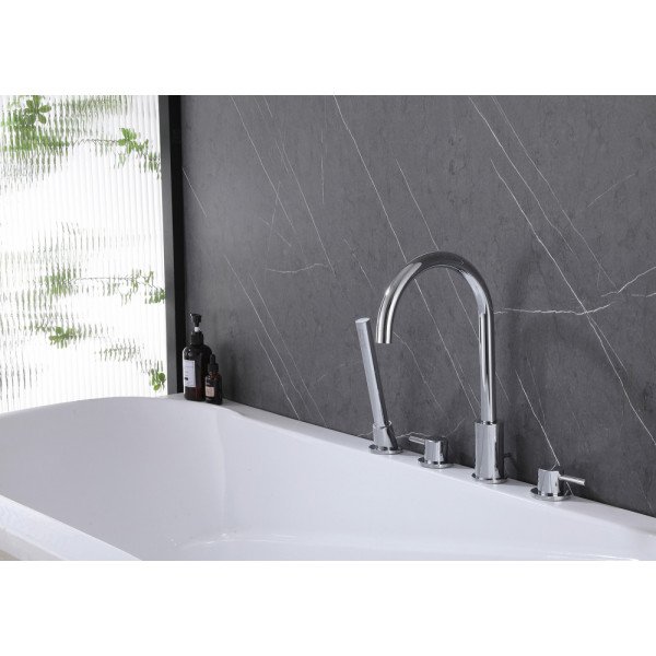 Смеситель ABBER Wasser Kreis AF8113 на борт ванны, хром