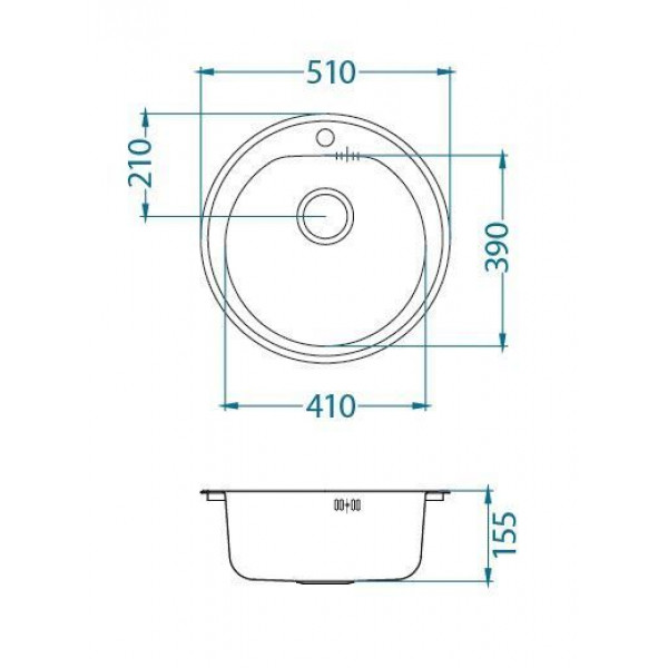 Мойка для кухни Alveus Form 30 (Satin) слив 90 мм