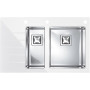 Мойка Alveus Crystalix 20, белое стекло, чаша справа, в комплекте с аксессуарами