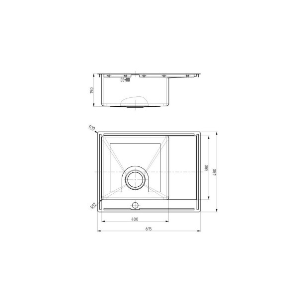 Мойка Alveus Quarto 20 BRS-90, нерж. сталь брашированная, чаша слева