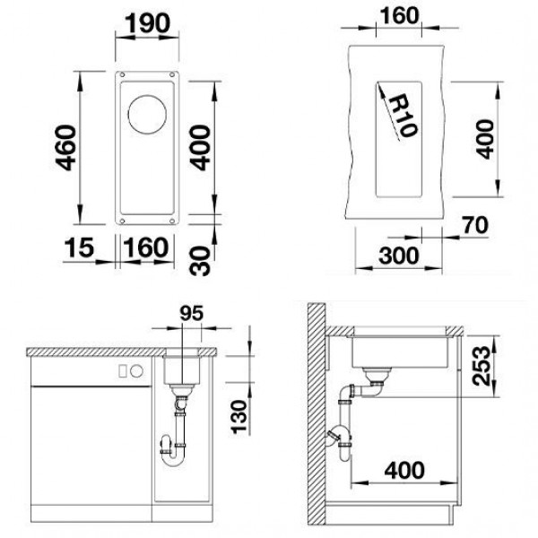 Кухонная мойка Blanco Subline 160-U Серый беж 523403