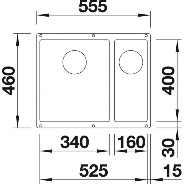 Кухонная мойка Blanco Subline 340/160-U (чаша справа) белый 523562
