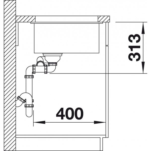 Кухонная мойка Blanco Subline 340/160-U (чаша справа) белый 523562