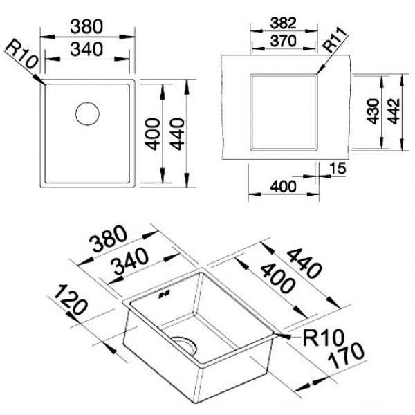 Кухонная мойка Blanco CLARON 340-IF нерж.сталь Durinox 523388
