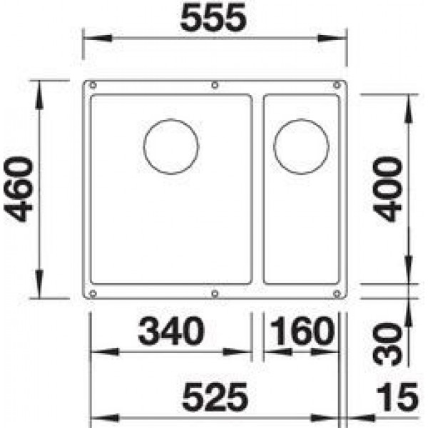 Кухонная мойка Blanco SUBLINE 340/160-U SILGRANIT серый беж 523565 (чаша справа)