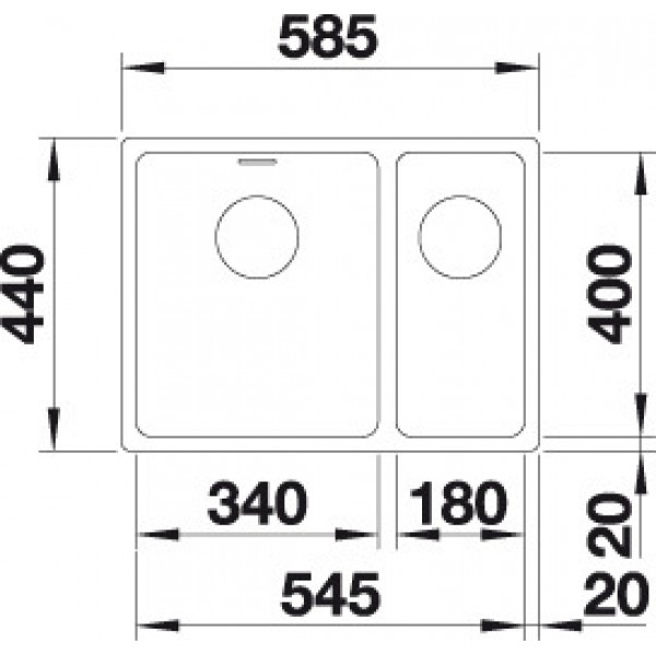 Кухонная мойка Blanco ANDANO 340/180- U правая 522977