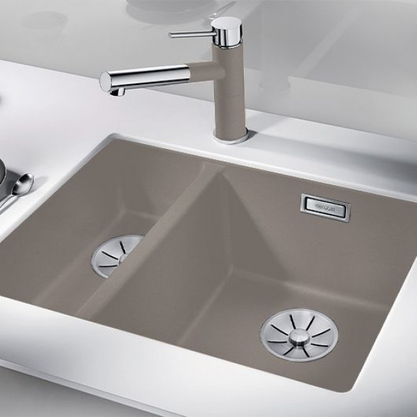 Кухонная мойка Blanco SUBLINE 340/160-U SILGRANIT серый беж 523565 (чаша справа)
