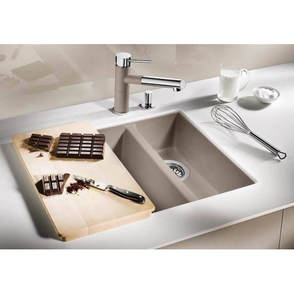 Кухонная мойка Blanco Subline 340/160-U (чаша слева) серый бежевый 523556