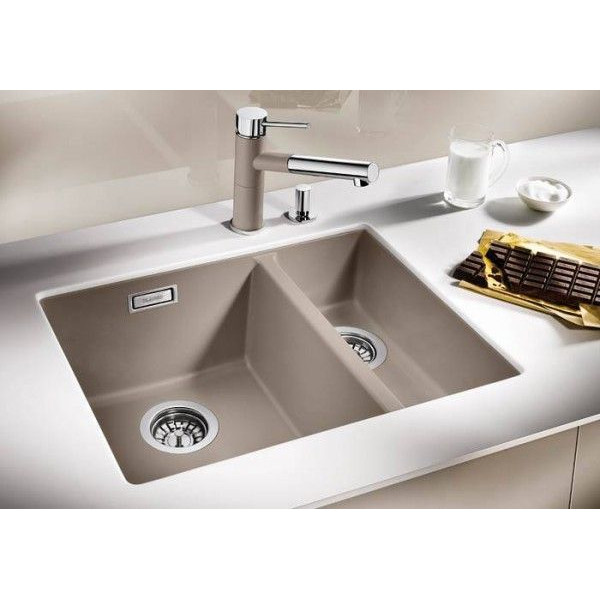 Кухонная мойка Blanco Subline 340/160-U (чаша слева) серый бежевый 523556