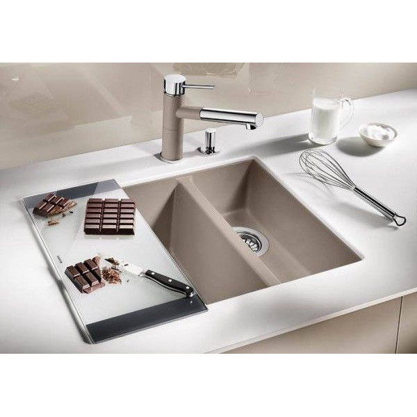 Кухонная мойка Blanco Subline 340/160-U (чаша слева) серый бежевый 523556