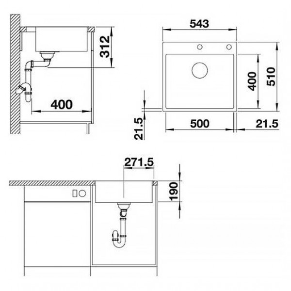 Кухонная мойка BLANCO SUBLINE 500-IF/A SteelFrame белый 524112