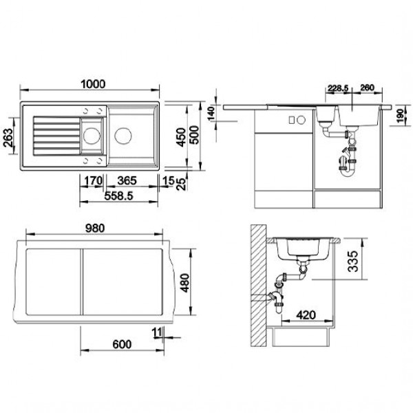 Кухонная мойка Blanco Zia 6 S черный 526021