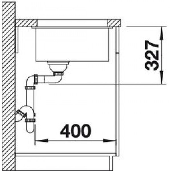 Кухонная мойка Blanco Subline 320-U темная скала 523407