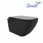 Унитаз подвесной Ceruttispa MIMI Aria MB CT8920 черный матовый, ТЕРМООБЖИГ (не плёнка) безободковый (510х350х355)