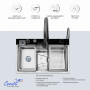 Многофункциональная кухонная мойка Ceruttispa GLORIA Nano Embos (матовый хром) из нержавеющей стали (750х460х230)