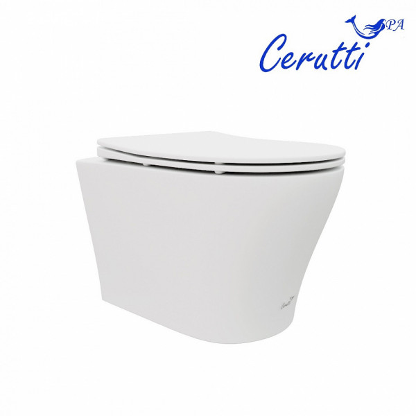 Унитаз подвесной Ceruttispa ADIGE Aria MW CT9245 безободковый (490х360х355) белый матовый, ТЕРМООБЖИГ (не плёнка)