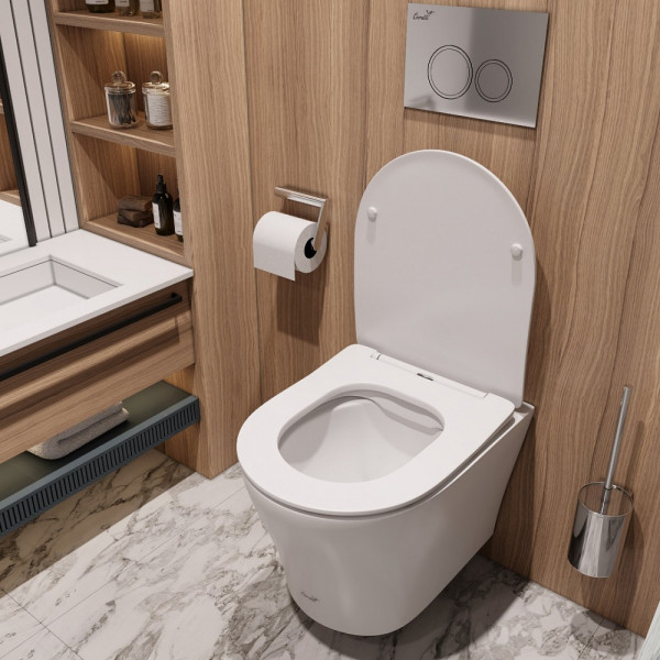 Унитаз подвесной Ceruttispa ADIGE Aria MW CT9245 безободковый (490х360х355) белый матовый, ТЕРМООБЖИГ (не плёнка)