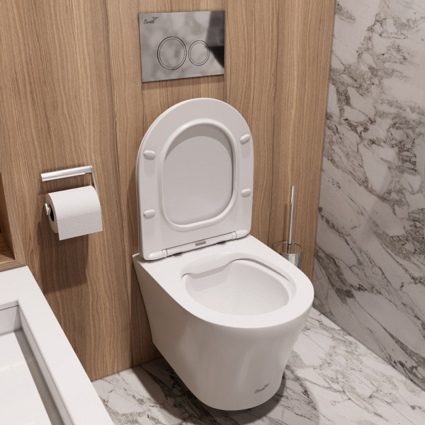 Унитаз подвесной Ceruttispa ADIGE Aria MW CT9245 безободковый (490х360х355) белый матовый, ТЕРМООБЖИГ (не плёнка)