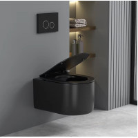 Унитаз подвесной Ceruttispa TANARO Aria MB CT9238 безободковый (490х365х355) черный матовый, ТЕРМООБЖИГ (не плёнка)
