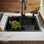 Кухонная мойка Ceruttispa GLORIA 60B nano black (графит) из нержавеющей стали (600х500х220)