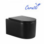 Унитаз подвесной Ceruttispa TANARO Aria MB CT9238 безободковый (490х365х355) черный матовый, ТЕРМООБЖИГ (не плёнка)