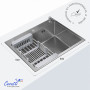 Кухонная мойка Ceruttispa GLORIA 60 nano embos (матовый хром) из нержавеющей стали (600х500х220)
