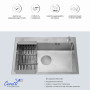 Кухонная мойка Ceruttispa GLORIA 60 nano embos (матовый хром) из нержавеющей стали (600х500х220)