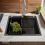 Кухонная мойка Ceruttispa GLORIA 50B nano black (графит) из нержавеющей стали (500х500х220)
