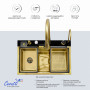 Многофункциональная кухонная мойка Ceruttispa GLORIA Nano Gold (золото) из нержавеющей стали (750х460х230)