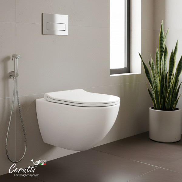 Унитаз подвесной Ceruttispa AMICI Aria Tornado CT11388 безободковый (490х335х340)