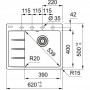 Мойка для кухни Franke CNG 611/211-62 TL Fragranit черный матовый чаша слева