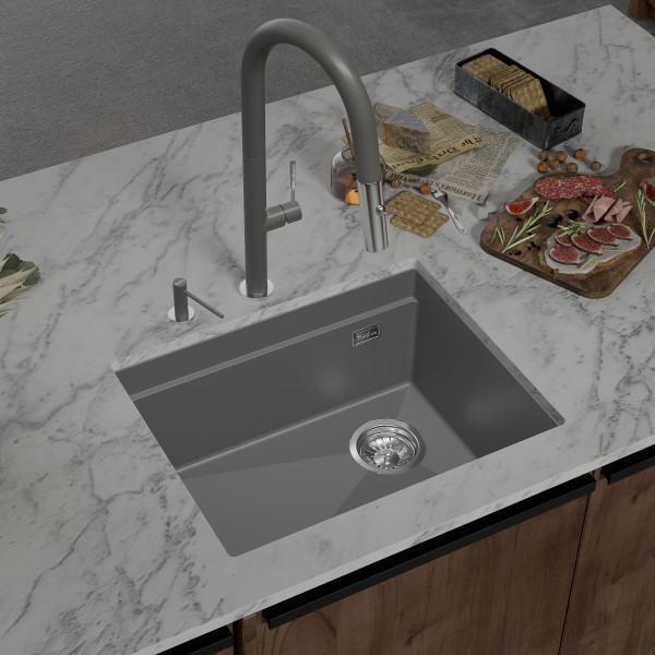 Мойка для кухни Rivelato LINO 554-R grigio metallizz