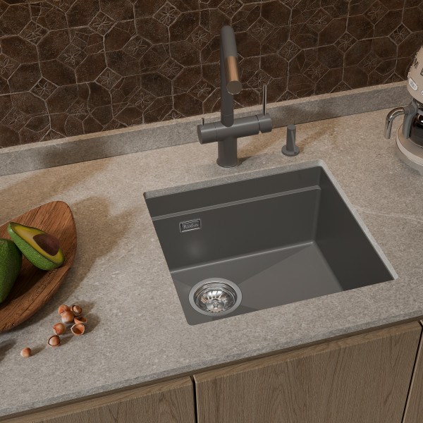 Мойка для кухни Rivelato LINO 454-L grigio metallizz