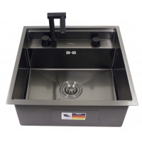 Комплект для кухни мойка и смеситель Hoffger Klape 5050 Black (Чёрный) Комплект для кухни мойка и смеситель Hoffger Klape 5050 Black (Чёрный)