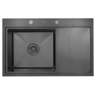 Мойка для кухни Hoffger 7850-L Black (Чёрная), левая чаша