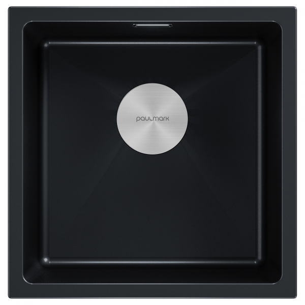 Мойка LUMI 45UNI, IT-GRANIT, LU45-BLM, черный, 455х460, Paulmark
