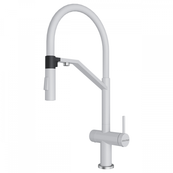 Смеситель для кухни ZENDER, белый матовый, Ze213155-WH, Paulmark
