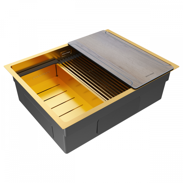 Мойка нерж. сталь NEXT-MULTI SINK 58 UNI, PM785845-BG, брашированное золото, 580х450мм, Paulmark