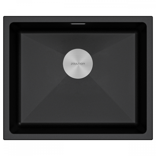 Мойка LUMI 55UNI, IT-GRANIT, LU55-BL, черный гранит, 555х460, Paulmark