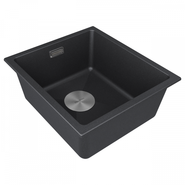 Мойка LUMI 41UNI, IT-GRANIT, LU41-BL, черный гранит, 410х460, Paulmark