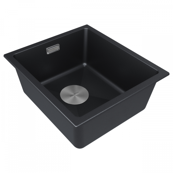 Мойка LUMI 41UNI, IT-GRANIT, LU41-BLM, черный, 410х460, Paulmark