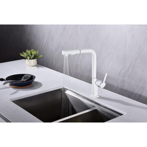 Смеситель для кухни NEO, белый матовый, Ne214419-WH, Paulmark