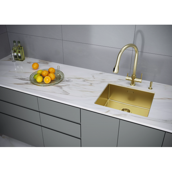 Смеситель для кухни LANGE, светлое золото, La214212-LG, Paulmark