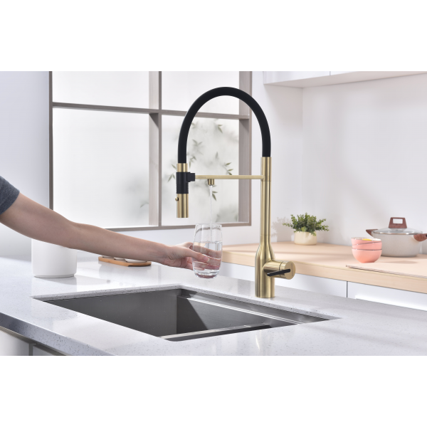 Смеситель для кухни MAGNETO ONE, светлое золото, Ma213188-LG, Paulmark