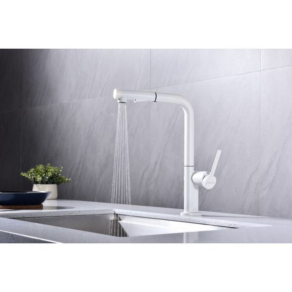Смеситель для кухни NEO, белый матовый, Ne214419-WH, Paulmark