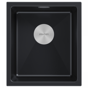 Мойка LUMI 41UNI, IT-GRANIT, LU41-BLM, черный, 410х460, Paulmark