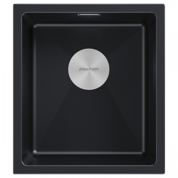 Мойка LUMI 41UNI, IT-GRANIT, LU41-BLM, черный, 410х460, Paulmark