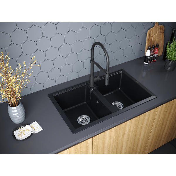 Кухонная мойка Paulmark Zwilling PM238150-BLM Черный металлик